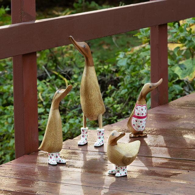 Uncommon Goods | Sweet Strawberry Wellie Garden Ducks | Garden