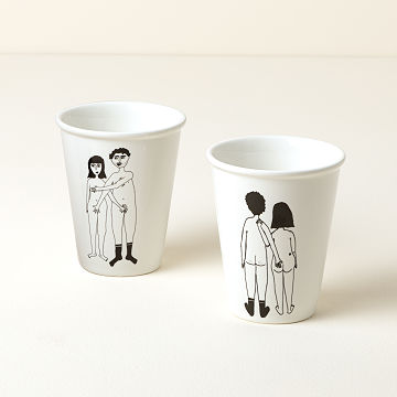 Uncommon Goods | Ceramic Greek Coffee Cup | We Are Happy To Serve You,  Diner Mug | 4.6-Star Rated