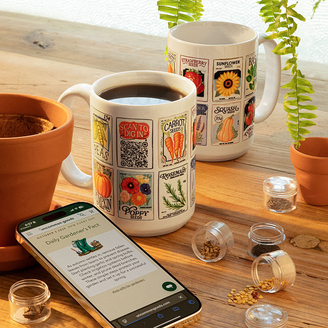 Uncommon Goods | Gardener's Daily Interactive QR Mug | interactive